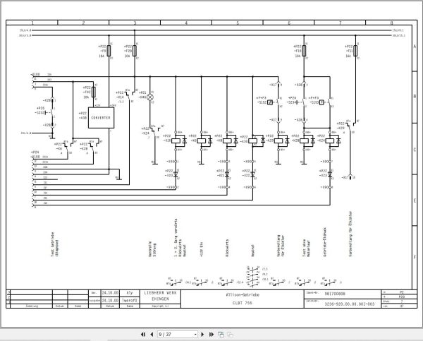 Liebherr Crane LTM 1090 Z16406 Electric and Hydraulic Diagrams DE 2