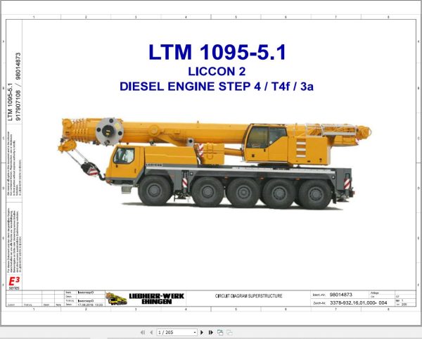 Liebherr Crane LTM 1095 5.1 Z91400 Electric and Hydraulic Diagrams EN 1