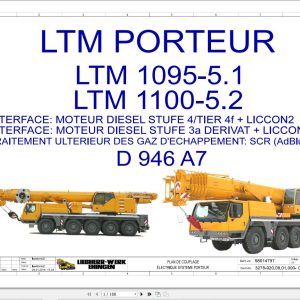 Liebherr Crane LTM 1095 5.1 Z91400 Electric and Hydraulic Diagrams FR 1