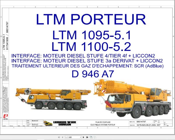 Liebherr Crane LTM 1095 5.1 Z91400 Electric and Hydraulic Diagrams FR 1