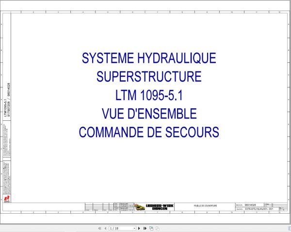 Liebherr Crane LTM 1095 5.1 Z91400 Electric and Hydraulic Diagrams FR 3