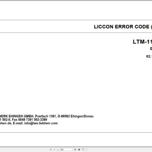 Liebherr Crane LTM 1100 2 LICCON Error Code LEC 065209 1