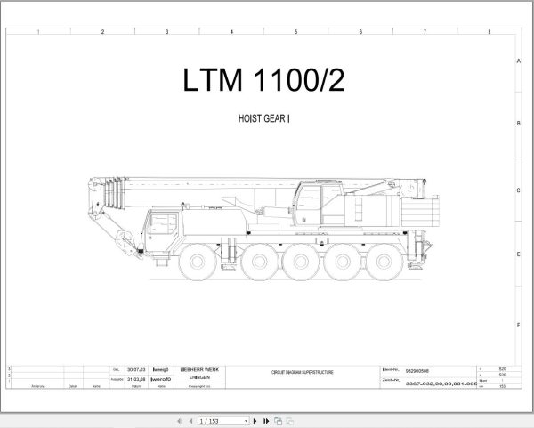 Liebherr Crane LTM 1100 2 Z65068 Electric and Hydraulic Diagrams EN 1