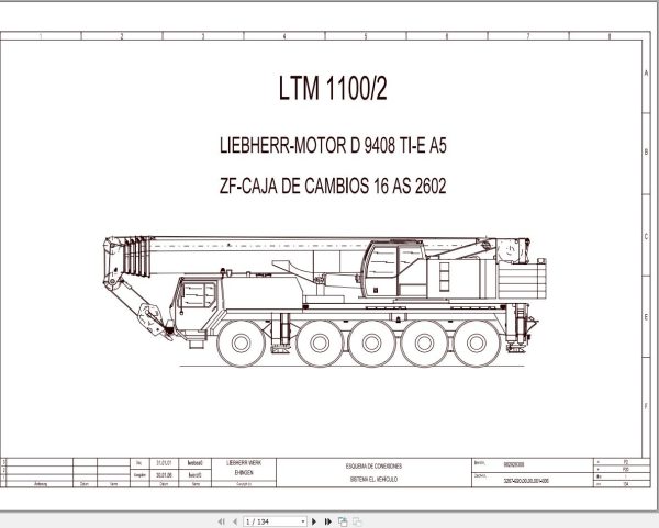 Liebherr Crane LTM 1100 2 Z65068 Electric and Hydraulic Diagrams ES 1