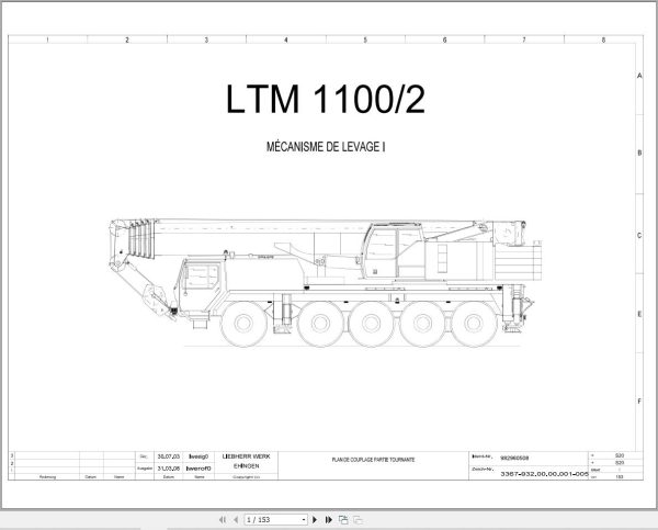 Liebherr Crane LTM 1100 2 Z65068 Electric and Hydraulic Diagrams FR 1
