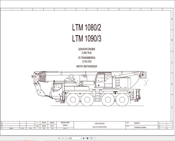 Liebherr Crane LTM 1100 4.1 Z63345 Electric and Hydraulic Diagrams EN 1