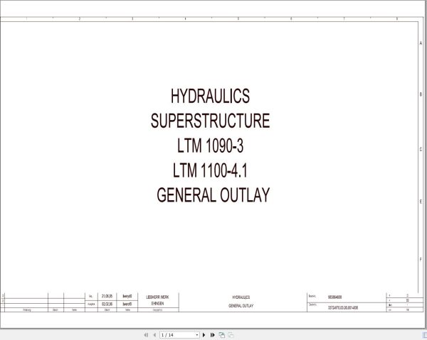 Liebherr Crane LTM 1100 4.1 Z63345 Electric and Hydraulic Diagrams EN 3