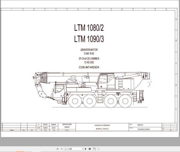 Liebherr Crane LTM 1100 4.1 Z63345 Electric and Hydraulic Diagrams ES 1