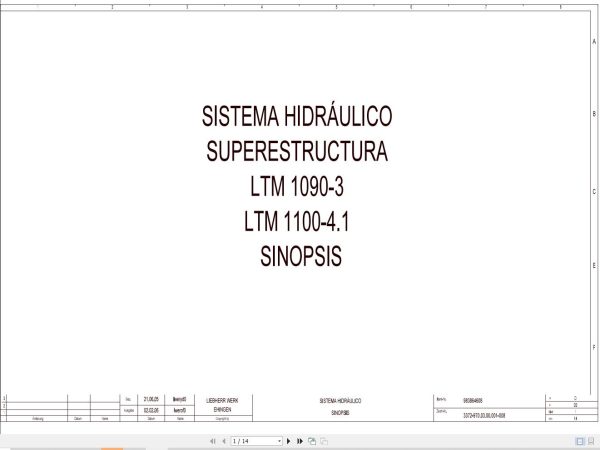 Liebherr Crane LTM 1100 4.1 Z63345 Electric and Hydraulic Diagrams ES 3