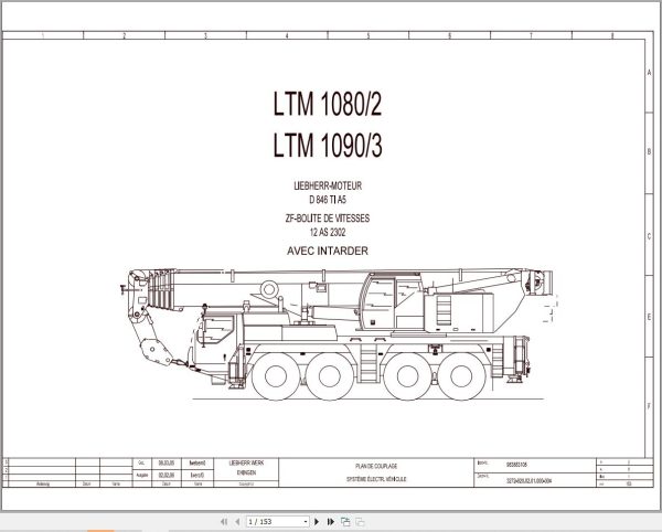 Liebherr Crane LTM 1100 4.1 Z63345 Electric and Hydraulic Diagrams FR 1
