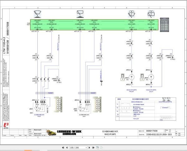 Liebherr Crane LTM 1100 4.2 Z64047 Electric and Hydraulic Diagrams DE 2