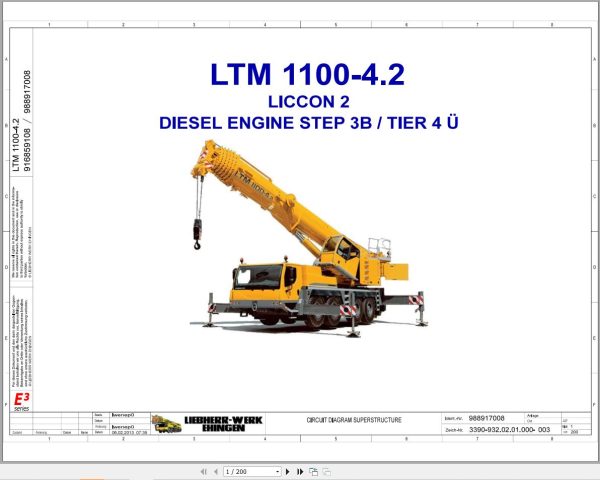 Liebherr Crane LTM 1100 4.2 Z64047 Electric and Hydraulic Diagrams EN 1