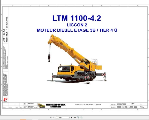 Liebherr Crane LTM 1100 4.2 Z64047 Electric and Hydraulic Diagrams FR 1