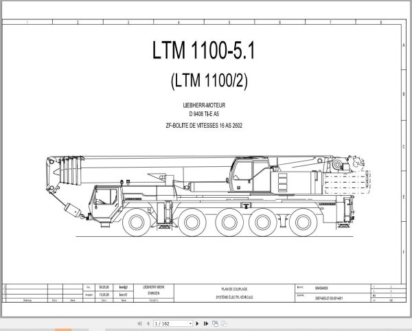 Liebherr Crane LTM 1100 5.1 Z65530 Electric and Hydraulic Diagrams FR 1