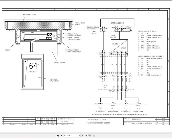 Liebherr Crane LTM 1100 5.2 Z65625 Electric and Hydraulic Diagrams DE 2