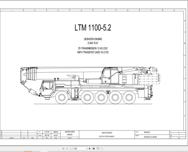 Liebherr Crane LTM 1100 5.2 Z65625 Electric and Hydraulic Diagrams EN 1