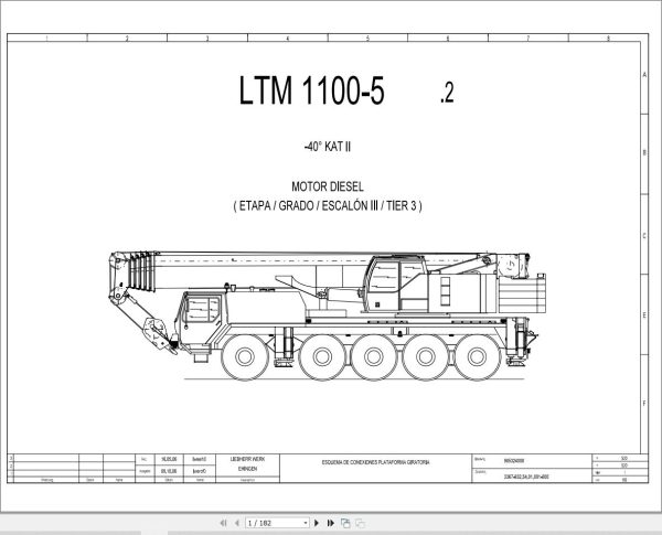 Liebherr Crane LTM 1100 5.2 Z65625 Electric and Hydraulic Diagrams ES 1