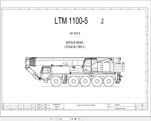 Liebherr Crane LTM 1100 5.2 Z65625 Electric and Hydraulic Diagrams FR 1