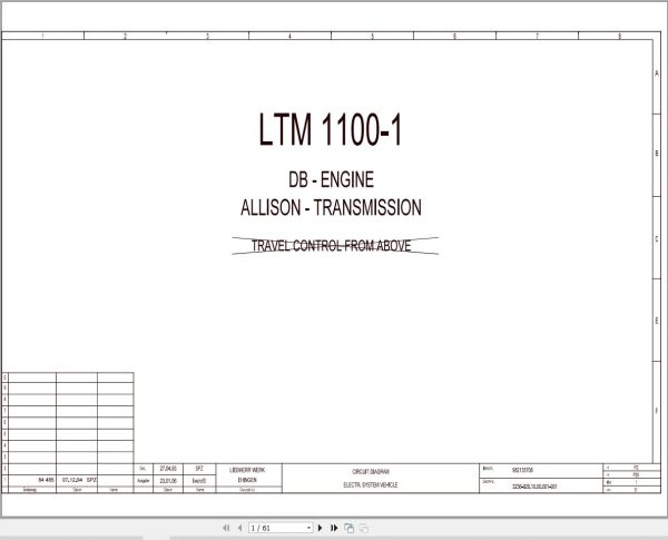 Liebherr Crane LTM 1100 Z22541 Electric and Hydraulic Diagrams EN 1