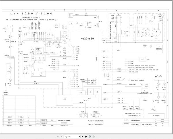 Liebherr Crane LTM 1100 Z22541 Electric and Hydraulic Diagrams FR 1