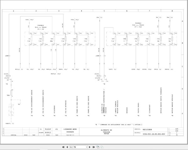 Liebherr Crane LTM 1100 Z22541 Electric and Hydraulic Diagrams FR 2