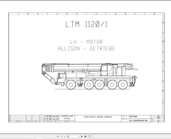 Liebherr Crane LTM 1120 1 Z23314 Electric and Hydraulic Diagrams DE 1