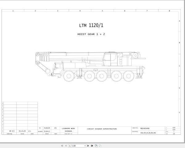 Liebherr Crane LTM 1120 1 Z23314 Electric and Hydraulic Diagrams EN 1