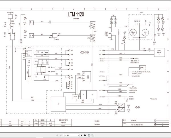 Liebherr Crane LTM 1120 Z13864 Electric and Hydraulic Diagrams DE 1