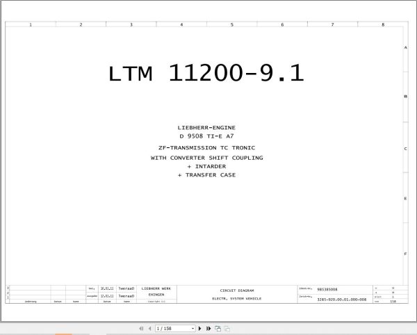 Liebherr Crane LTM 11200 9.1 Z73400 Electric and Hydraulic Diagrams EN 1