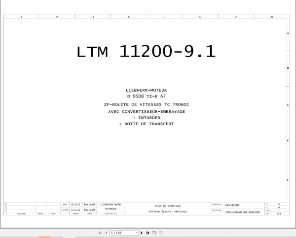 Liebherr Crane LTM 11200 9.1 Z73400 Electric and Hydraulic Diagrams FR 1