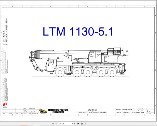 Liebherr Crane LTM 1130 5.1 Z65970 Electric and Hydraulic Diagrams ES 1