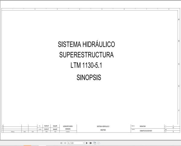 Liebherr Crane LTM 1130 5.1 Z65970 Electric and Hydraulic Diagrams ES 3