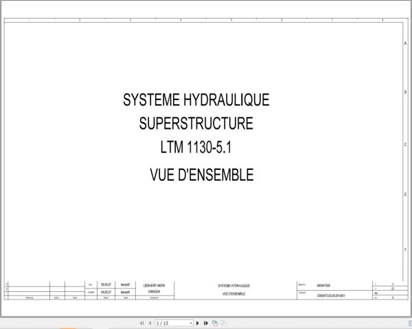 Liebherr Crane LTM 1130 5.1 Z65970 Electric and Hydraulic Diagrams FR 3