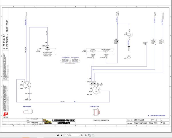 Liebherr Crane LTM 1130 5.1 Z65970 Electric and Hydraulic Diagrams RU 2