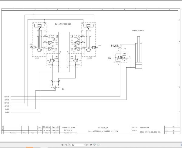 Liebherr Crane LTM 1150 5.1 Z67197 Electric and Hydraulic Diagrams DE 3
