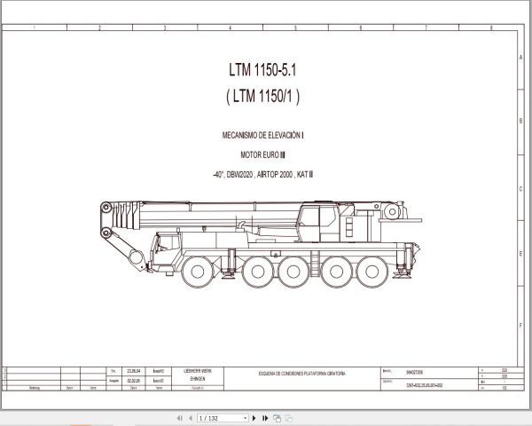 Liebherr Crane LTM 1150 5.1 Z67197 Electric and Hydraulic Diagrams ES 1