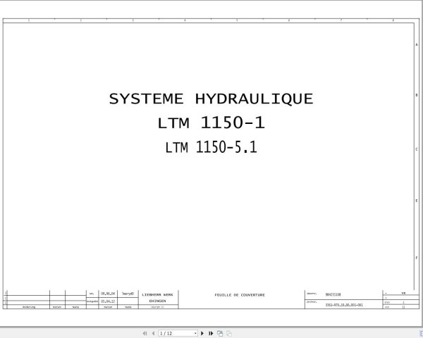 Liebherr Crane LTM 1150 5.1 Z67197 Electric and Hydraulic Diagrams FR 3