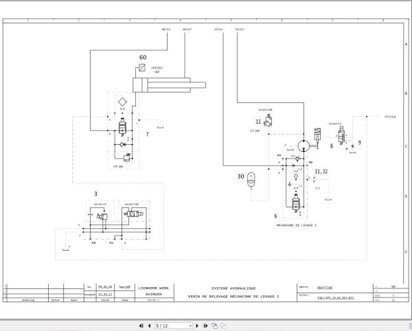 Liebherr Crane LTM 1150 5.1 Z67197 Electric and Hydraulic Diagrams FR 4