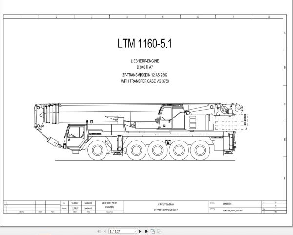 Liebherr Crane LTM 1150 5.2 Z67210 Electric and Hydraulic Diagrams EN 1