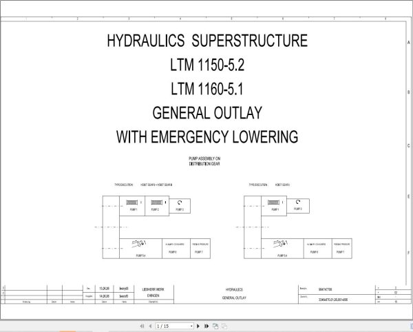 Liebherr Crane LTM 1150 5.2 Z67210 Electric and Hydraulic Diagrams EN 3