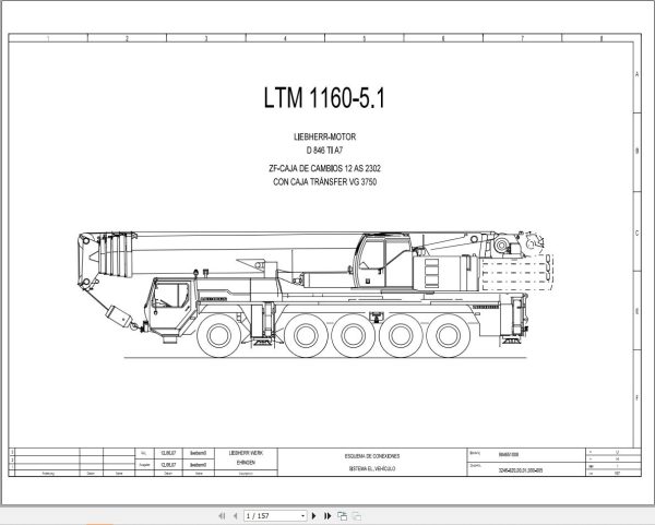 Liebherr Crane LTM 1150 5.2 Z67210 Electric and Hydraulic Diagrams ES 1