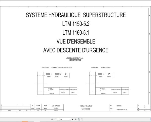 Liebherr Crane LTM 1150 5.2 Z67210 Electric and Hydraulic Diagrams FR 3