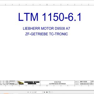 Liebherr Crane LTM 1150 6.1 Z68500 Electric and Hydraulic Diagrams DE 1