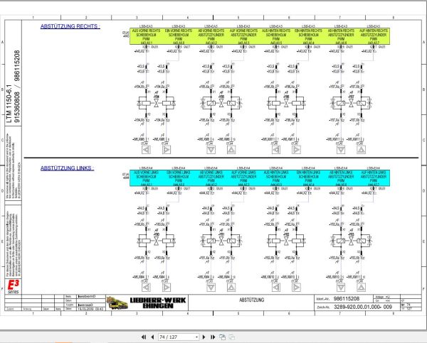 Liebherr Crane LTM 1150 6.1 Z68500 Electric and Hydraulic Diagrams DE 2