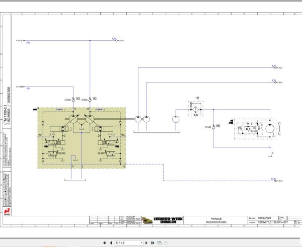Liebherr Crane LTM 1150 6.1 Z68500 Electric and Hydraulic Diagrams DE 3