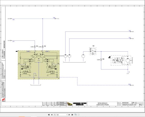 Liebherr Crane LTM 1150 6.1 Z68500 Electric and Hydraulic Diagrams ES 2