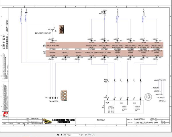 Liebherr Crane LTM 1150 6.1 Z68500 Electric and Hydraulic Diagrams FR 2