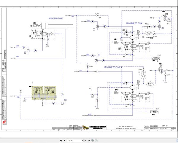 Liebherr Crane LTM 1150 6.1 Z68500 Electric and Hydraulic Diagrams FR 4