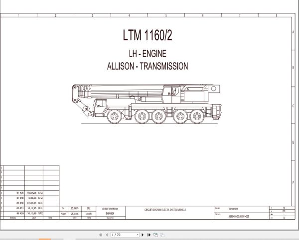 Liebherr Crane LTM 1160 2 Z22593 Electric and Hydraulic Diagrams EN 1
