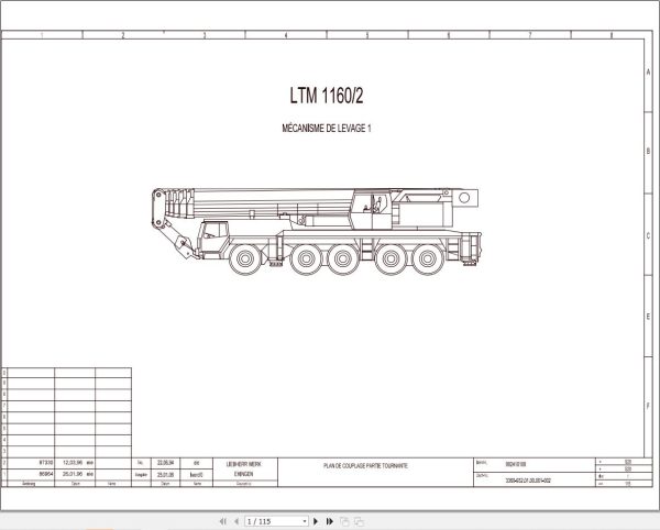 Liebherr Crane LTM 1160 2 Z22593 Electric and Hydraulic Diagrams FR 1